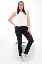 Tuvid Kadın Lacivert Kot Pantolon Fitness Denim TVD-4143 - 1