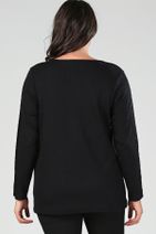 Moda Cazibe Kadın Siyah Kol Pul Payet Detay Bluz M9255 - 3
