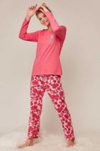 Pattaya Kadın Çiçek Baskılı Uzun Kol Pijama Takımı 803008 - 2