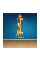 KT Decor Zürafa-kaplan-maymun Boy Ölçer Çocuk Odası Sticker - 1