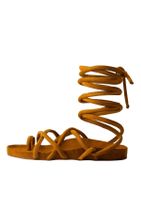 MANGO Woman Kadın Orta Kahverengi Çapraz Bantlı Sandalet 67035137 - 3