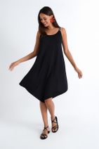 Cool & Sexy Kadın Siyah Asimetrik Askılı Elbise HT3042 - 4