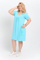 Big Free Kadın Açık Mavi Cepli Yarım Kol Örme Elbise TB19YB111711 - 3
