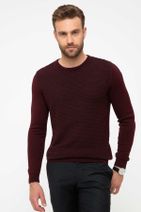 Pierre Cardin Erkek Bordo Slim Fit Triko Kazak - 2