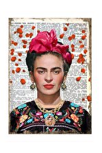 Tablomega Çiçekli Kadın Frida Kahlo Dekoratif Mdf Tablo 35x50cm - 1