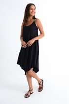 Cool & Sexy Kadın Siyah Asimetrik Askılı Elbise HT3042 - 1