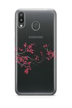 Lopard Galaxy M20 Kılıf Silikon Arka Koruma Kapak Kiraz Çiçeği Desenli - 1