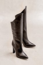 Elle Shoes BORHALA Hakiki Deri Kadın Siyah Çizme - 1
