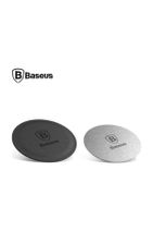 Baseus Iron Suit Magnetic Telefon Tutucu Plaka 2 Adet 1 Deri 1 Metal Gümüş - 2