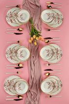 Erbaşlar Sakura Çiceği Lüx Seramik 24 Parça Yemek Takımı, 6 Kişilik Yemek Takımı - 7