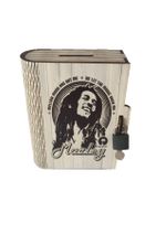 PRATİK DEKOR Kitap Kumbara Kilitli Ahşap Kutu Bob Marley - 1