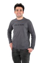 DİVİSTA Erkek Baskılı Gri Renk Uzun Kollu T-shirt - 3