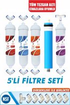 Alfa Dükkan Tüm Kapalı Kasa Su Arıtma Cihazları Ile Uyumlu 5'li 12" Su Arıtma Filtre Seti - 1