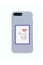 mooodcase Iphone 7 Plus Premium Lansman Pastel Lila Telefon Kılıfı Line Art - 1