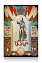 Tablomega Mini Ahşap Tablo Nicola Tesla  25X35Cm - 1