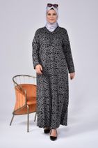 Ferace Kadin Buyuk Beden Yakası Firfirli Tesettur Anne Elbisesi Yakma Yapmaz Terletmez - 7