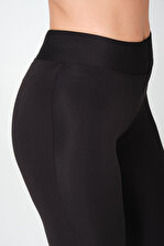 Md1 Collection Kadın Esnek Kumaş Siyah Ispanyol Paça Pantolon - 4