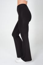 Md1 Collection Kadın Esnek Kumaş Siyah Ispanyol Paça Pantolon - 2