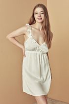 Penti Kar Beyaz Bridal Elegance Satin Elbise - 4