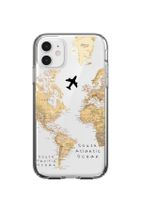 mooodcase Iphone 11 Dünya Harita Desenli Premium Şeffaf Silikonlu Kılıf - 1