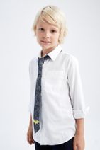 DeFacto Erkek Çocuk Okula Dönüş Oxford Uzun Kollu Gömlek - 3