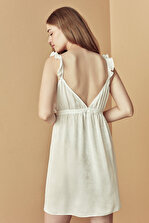 Penti Kar Beyaz Bridal Elegance Satin Elbise - 6