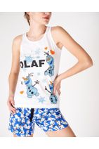 Addax Kadın Beyaz S.Mavi Kardan Adam Baskılı Şortlu Pijama Takımı Ş11405 - H6 ADX-0000017446 - 4