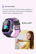Kallow Z10 Sim Kart Girişli Akıllı Çocuk Takip Saati Uzaktan Dinleme Özellikli Türkçe Menü Mor - 2