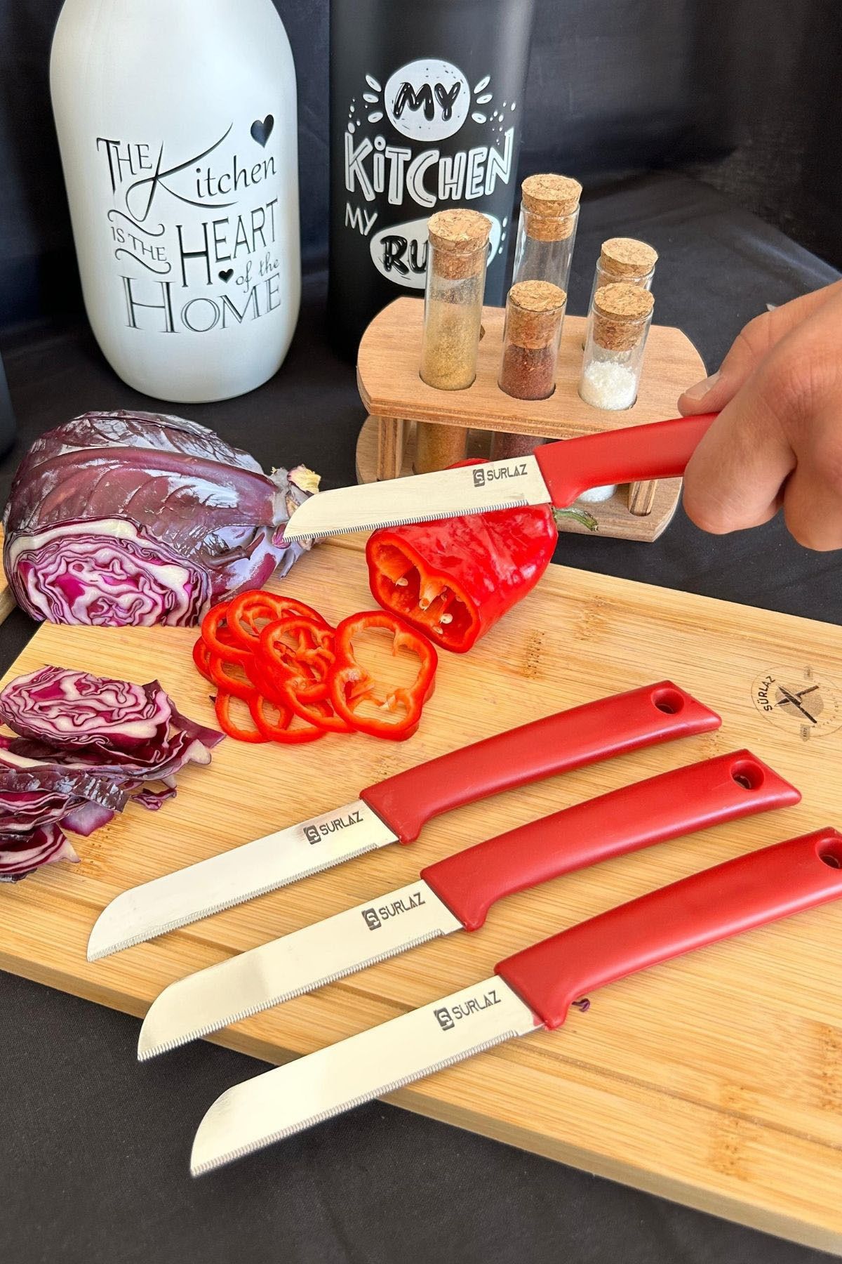S rLaz 6 Piece Fruit Knife Set Vegetable Knives Serrated Blade