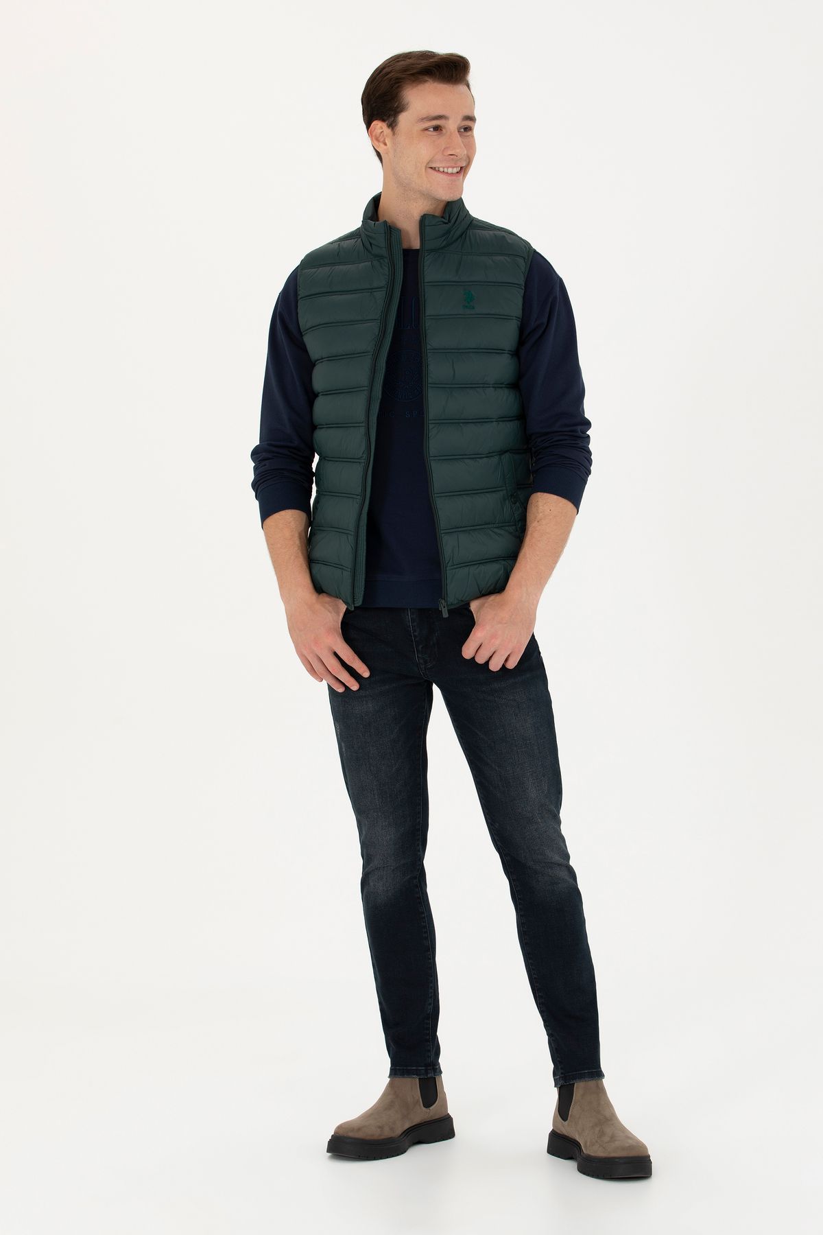 Green polo deals vest