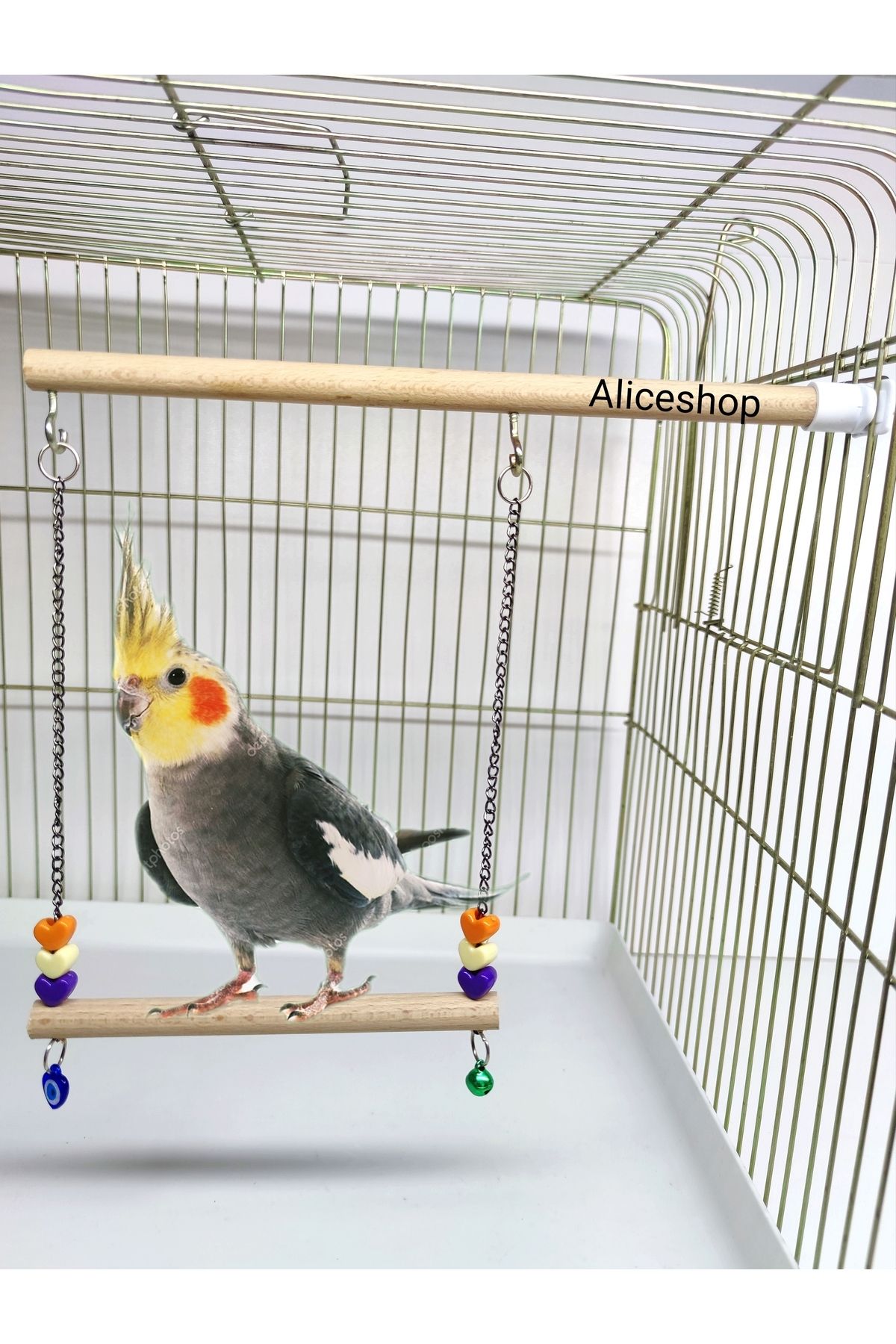 Alice Swing with Perch for Cockatiel and Birds of Its Size Trendyol