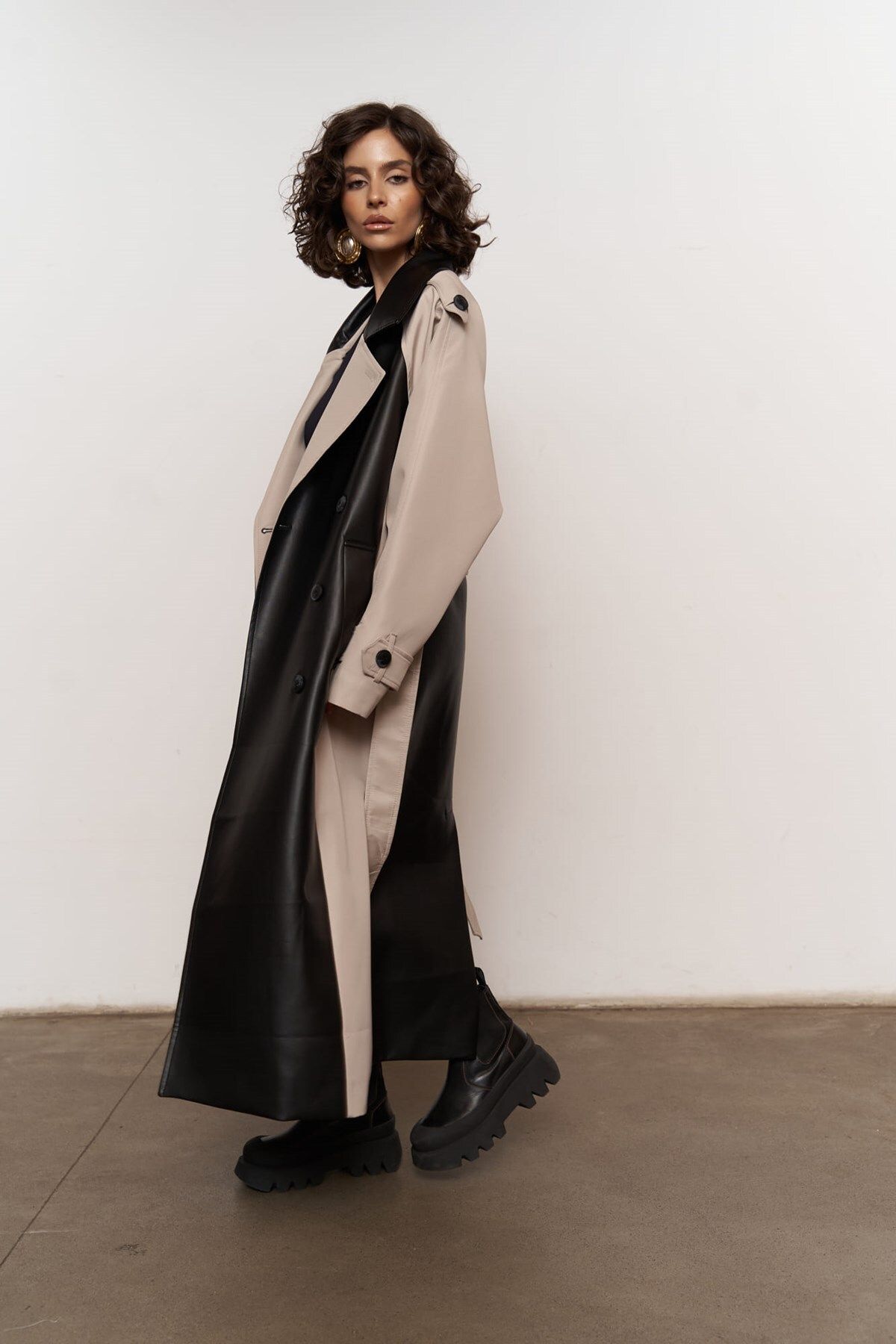 Dark gray top trench coat