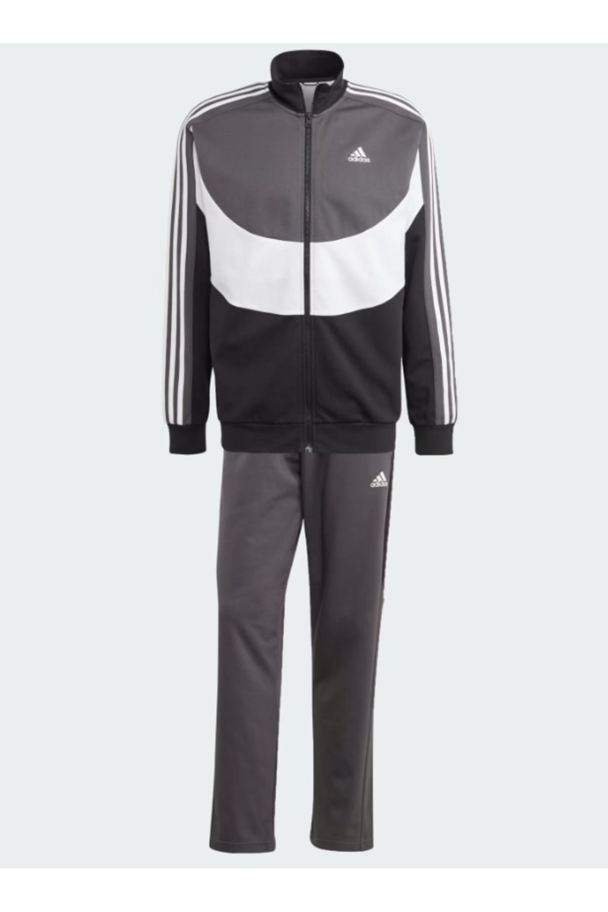 Grey adidas tracksuit best sale set
