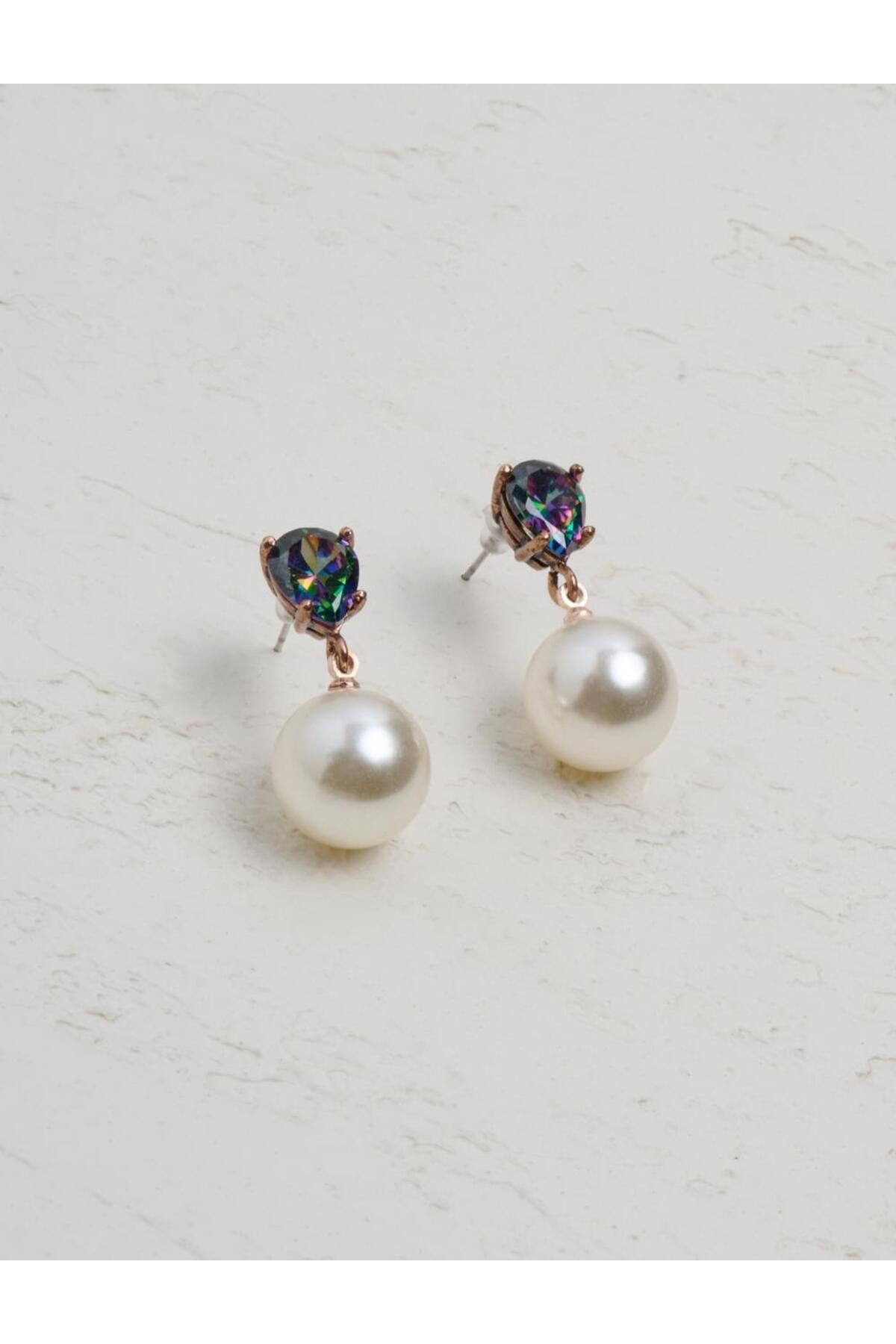 White shop moti earrings