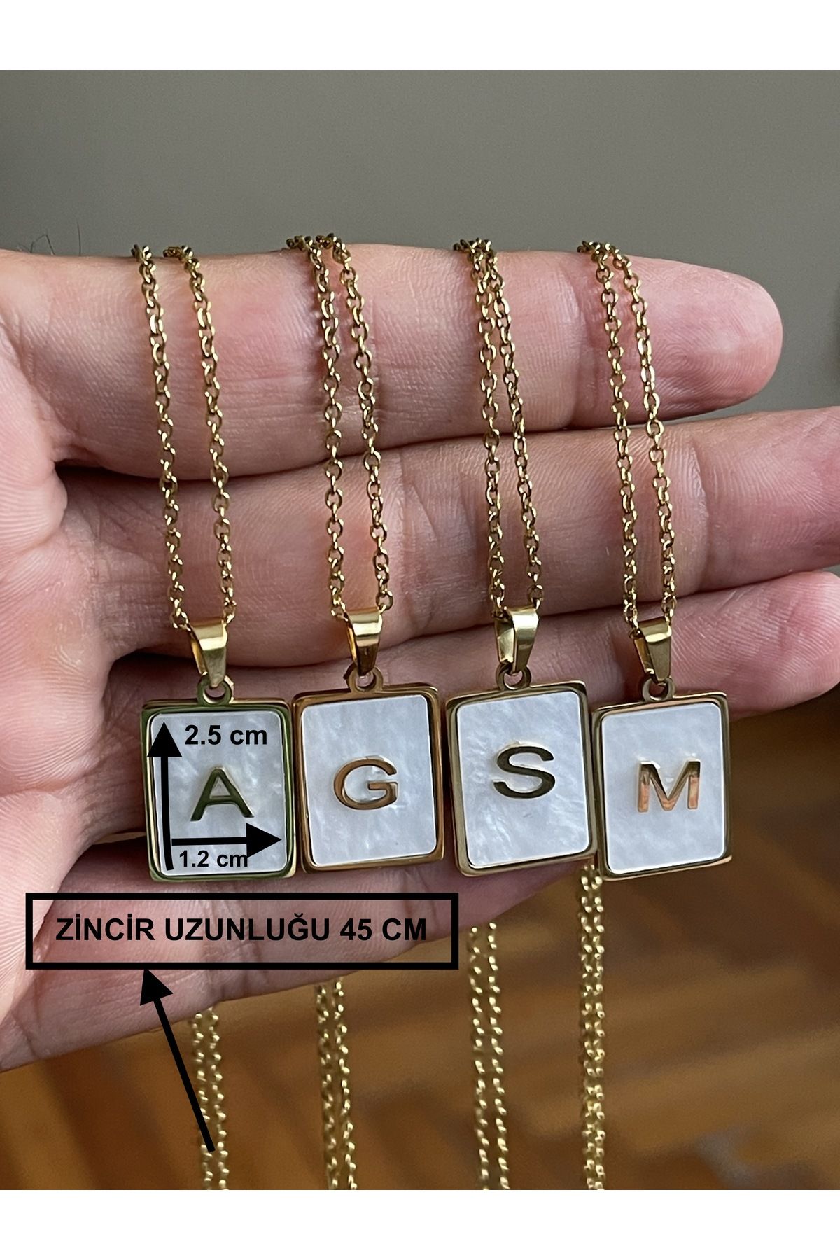 Pearl cheap letter necklace