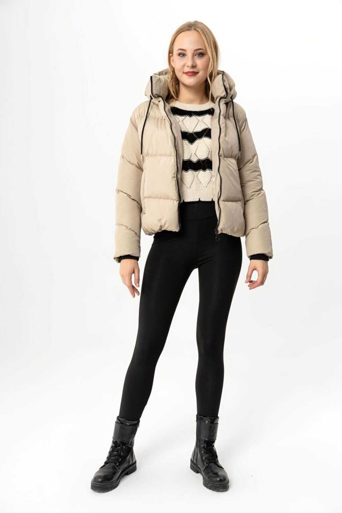 Stone hooded outlet puffer jacket
