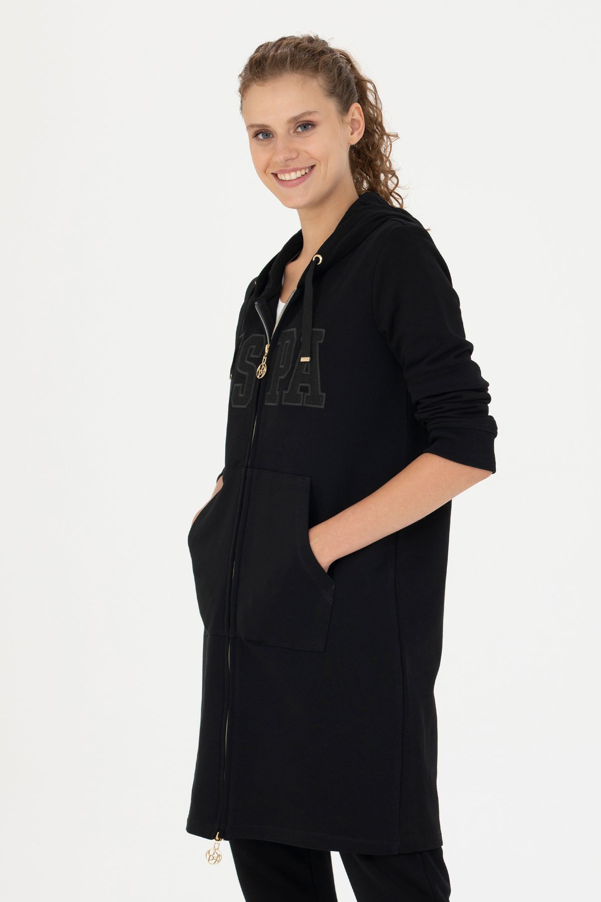 U.S. Polo Assn. GO82SZO82 Hooded Long Jacket Sweat Trendyol
