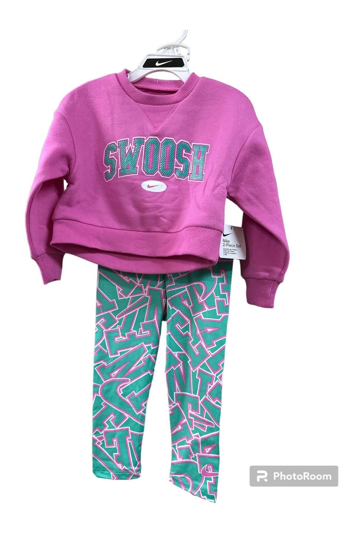 Nike Sweatsuit set Pink Crop Fit Trendyol