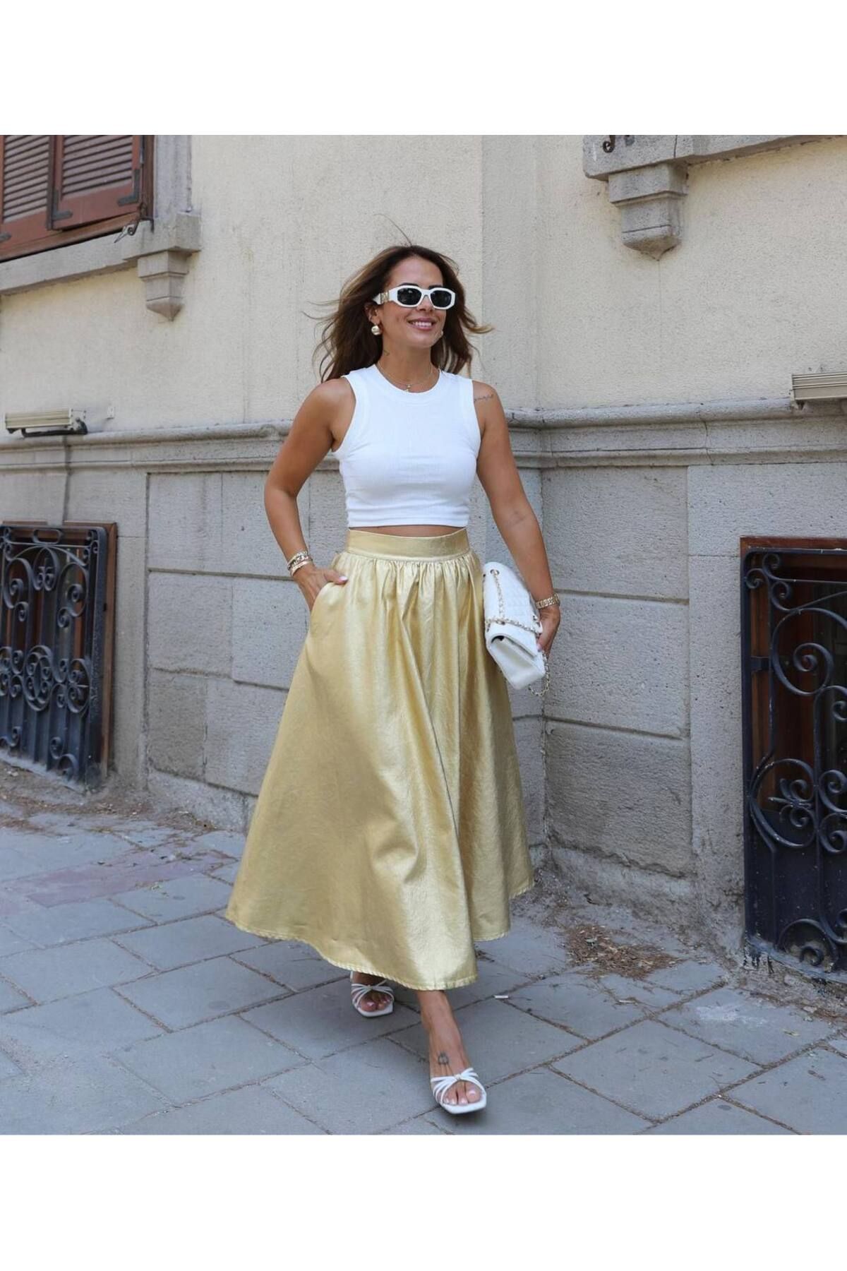 Gold skirt hotsell