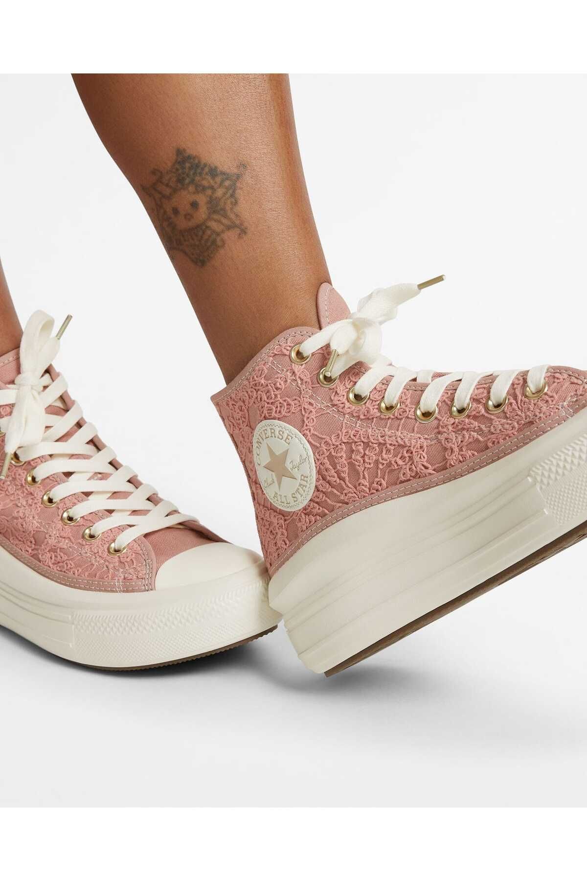 Converse high heels on sale pink