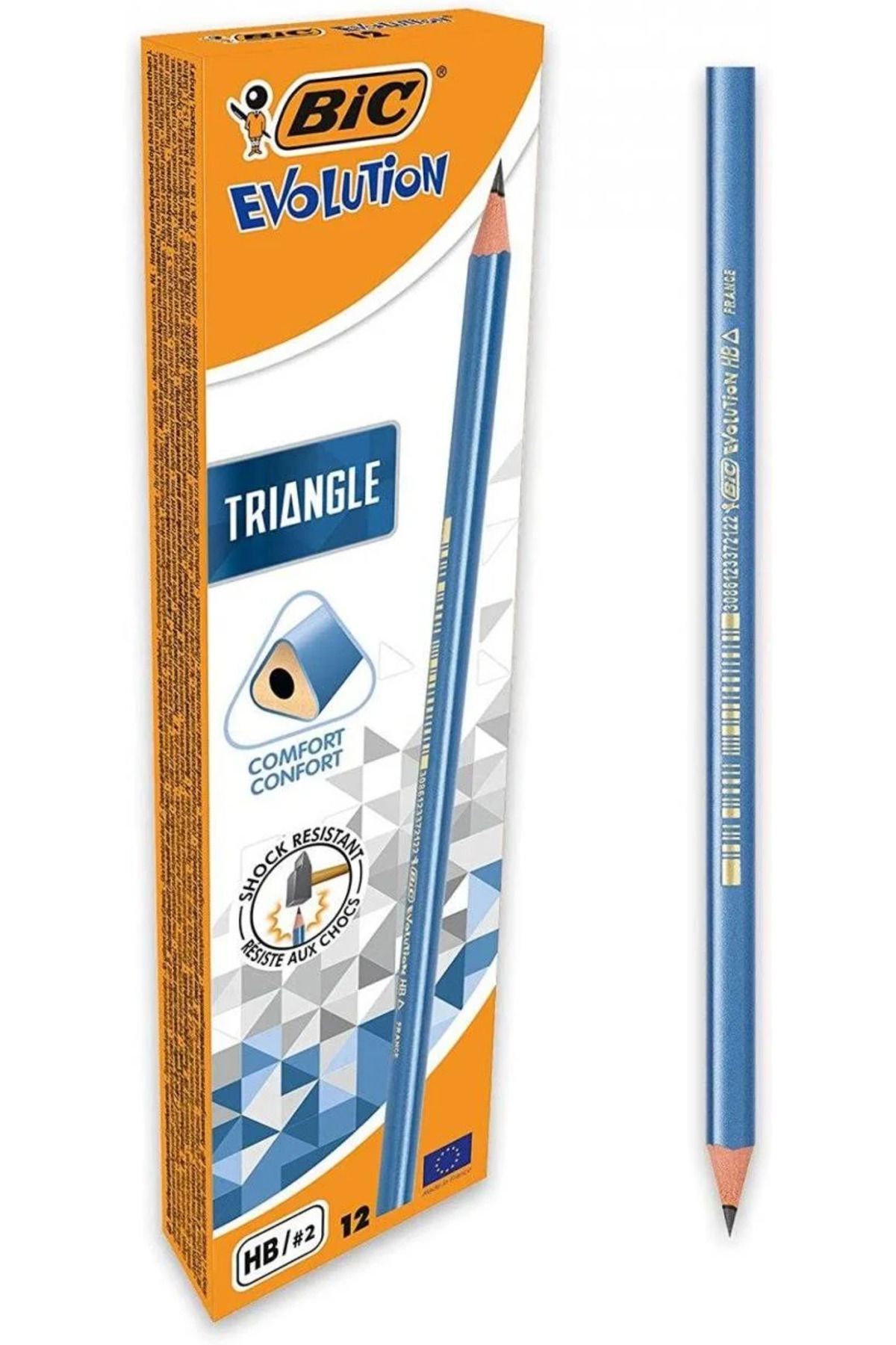 Bic Evolution Triangle Hb Pencil Box of 12 Blue 964845