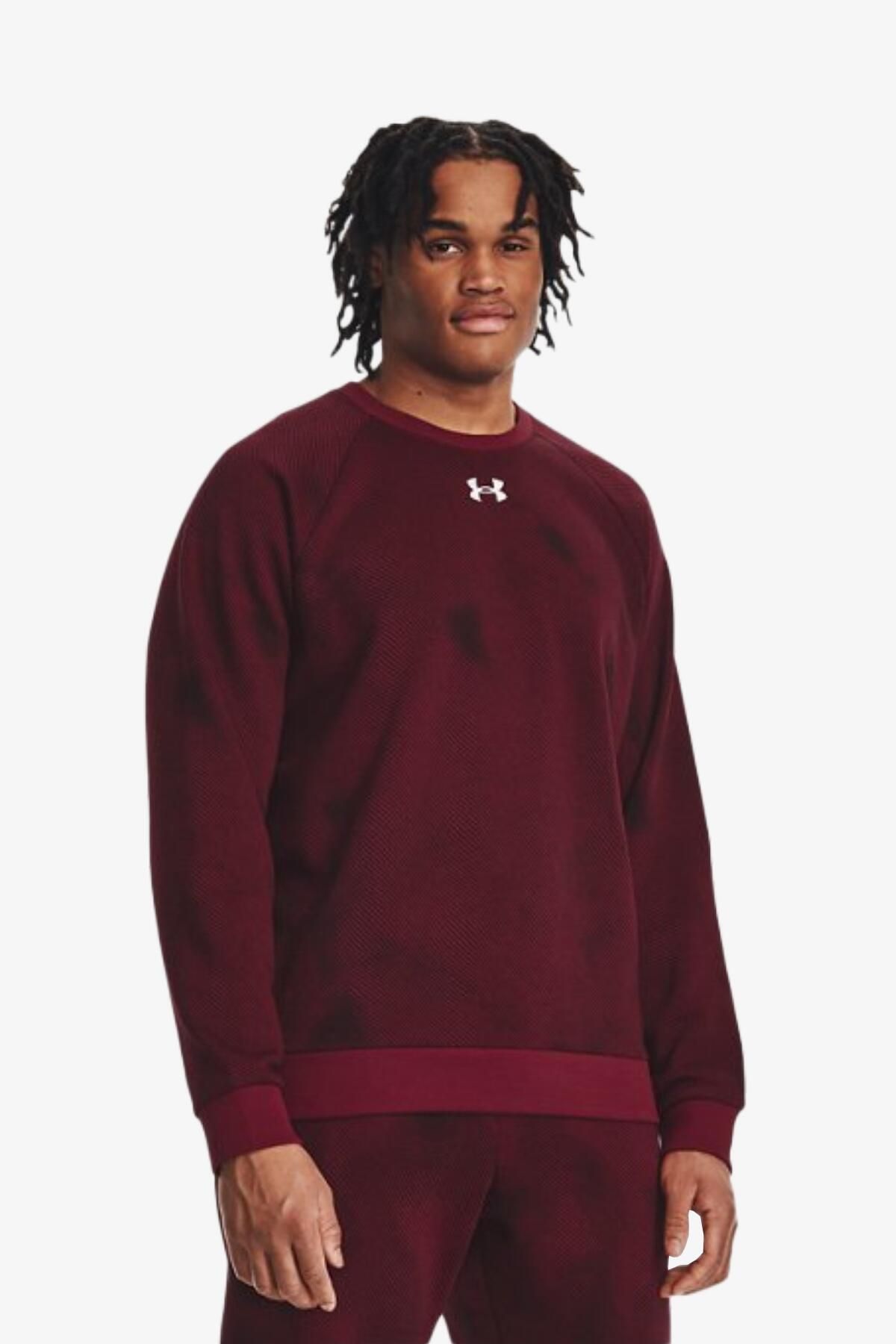 Under Armour Ua Rival Fleece Printed Crew Claret Red Men s
