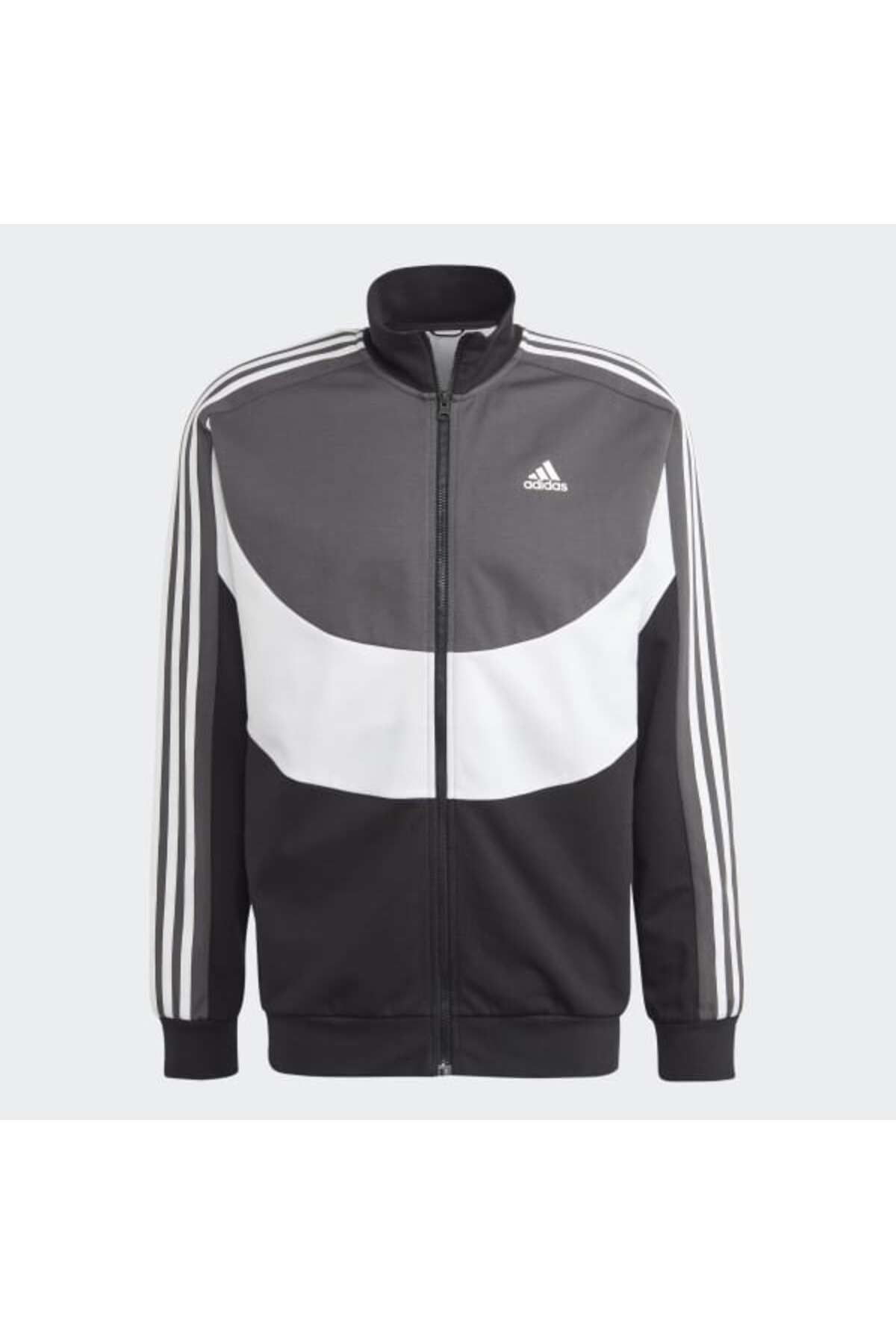 Grey and white adidas sweatsuit top
