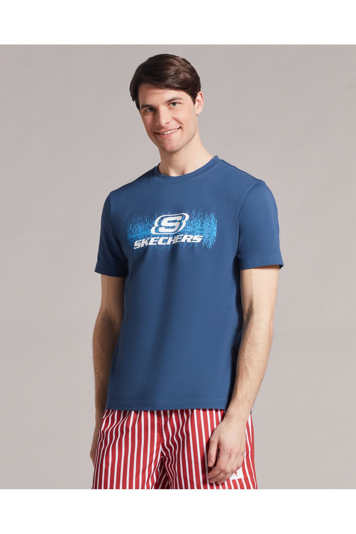 Skechers t shirt mens blue online