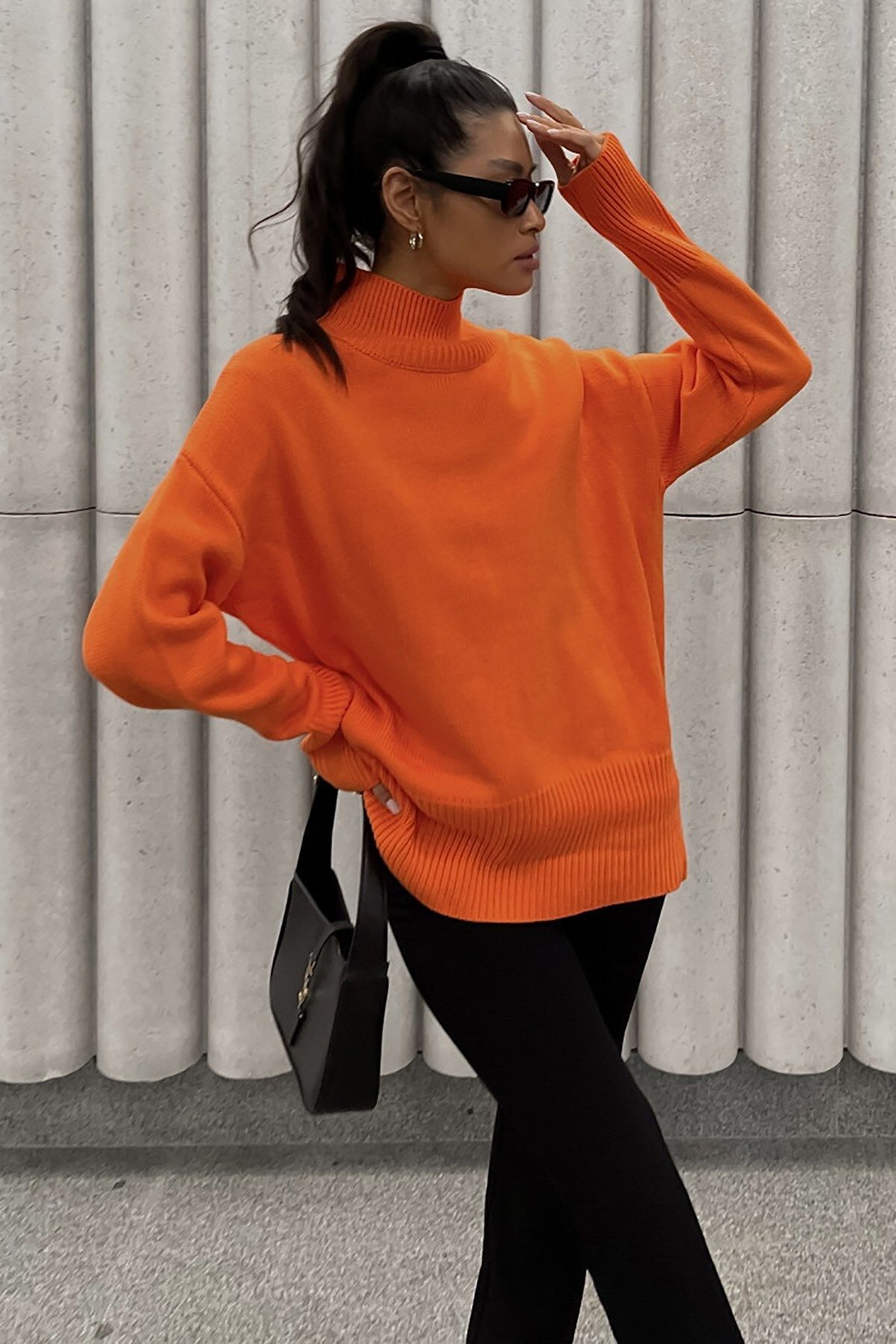 Girls 2025 orange turtleneck