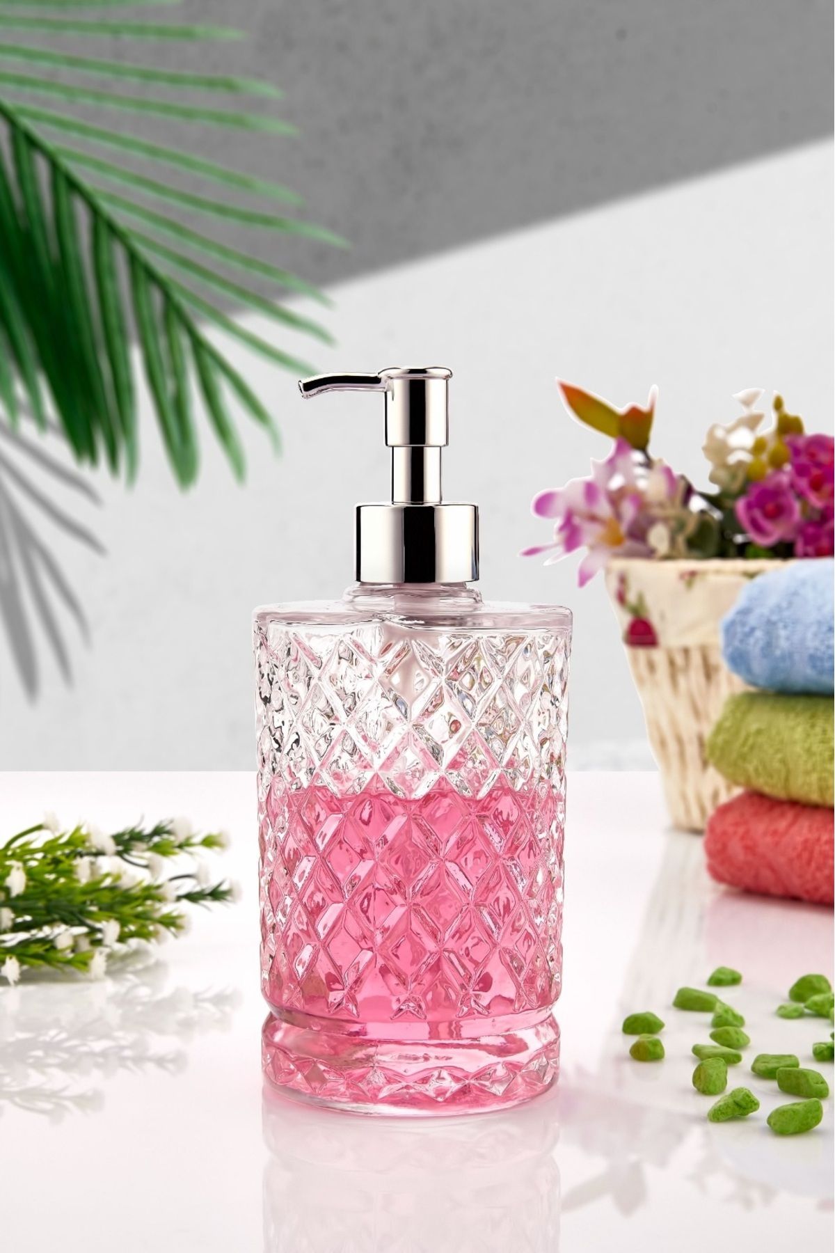 L VA Luxury Glass Liquid Soap Dish Soap Bottle Soap Dispenser