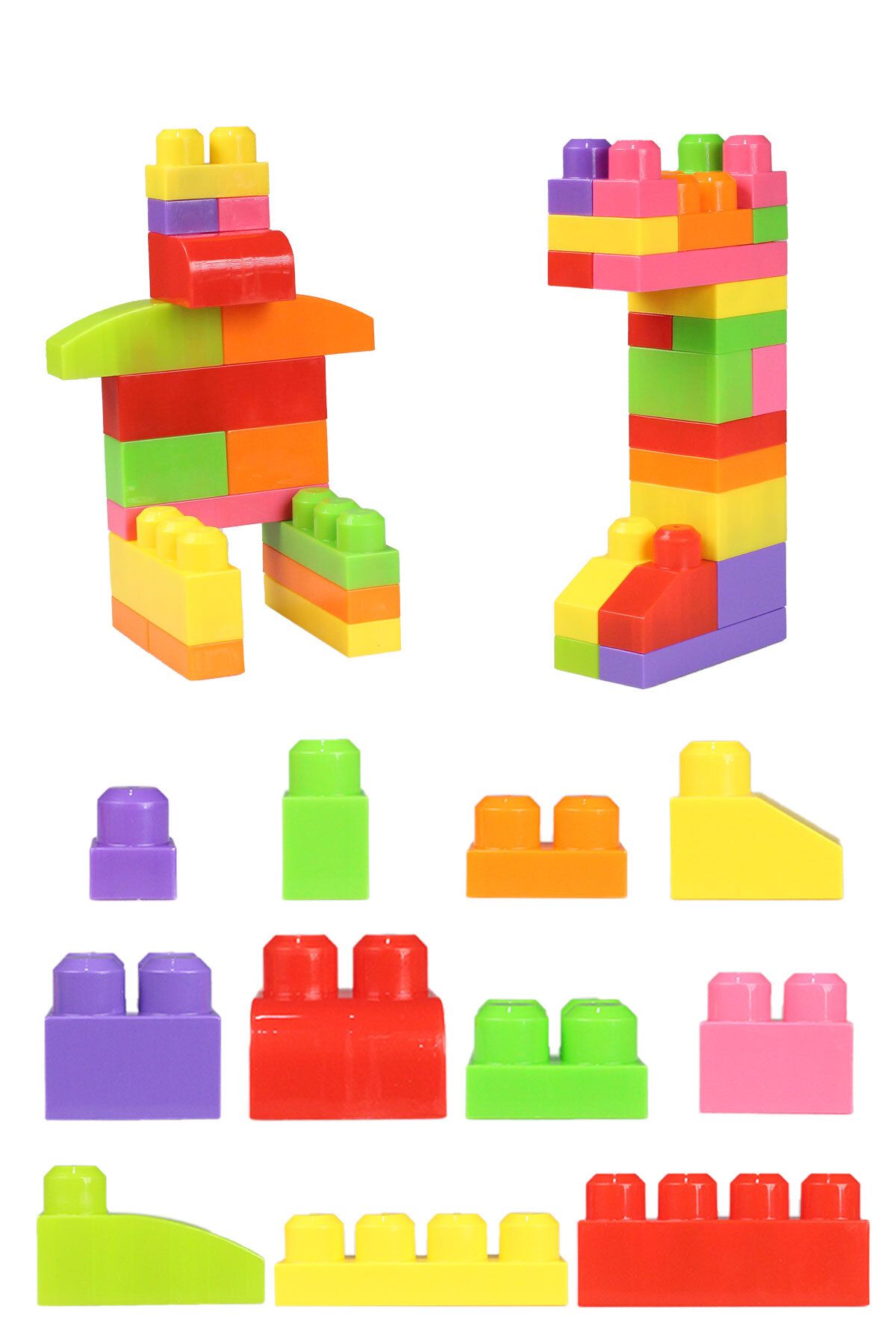Toya Play Blox Building Toys 56 Pieces Bright Colors Mega Block