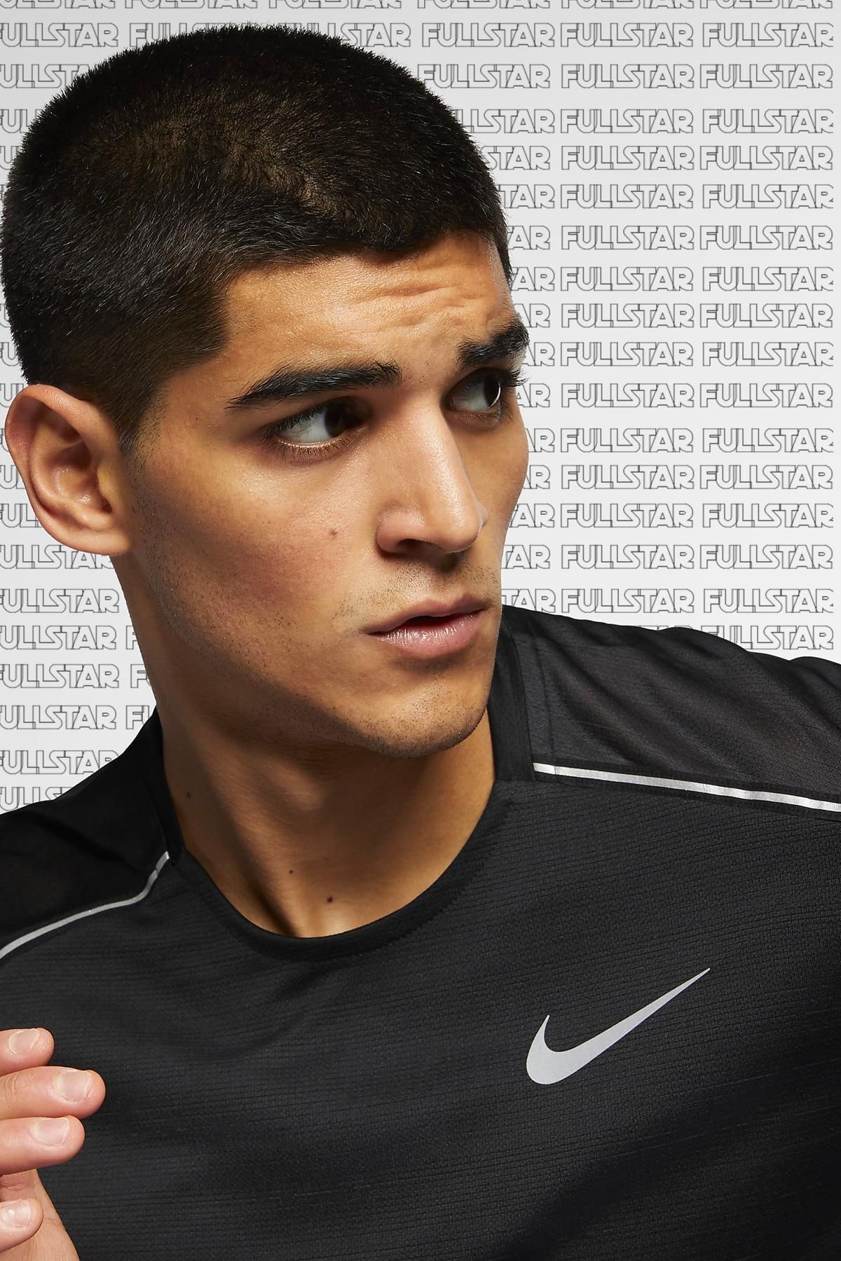 Nike Miler Dri Fit Running Tee Black Reflective Running Training T