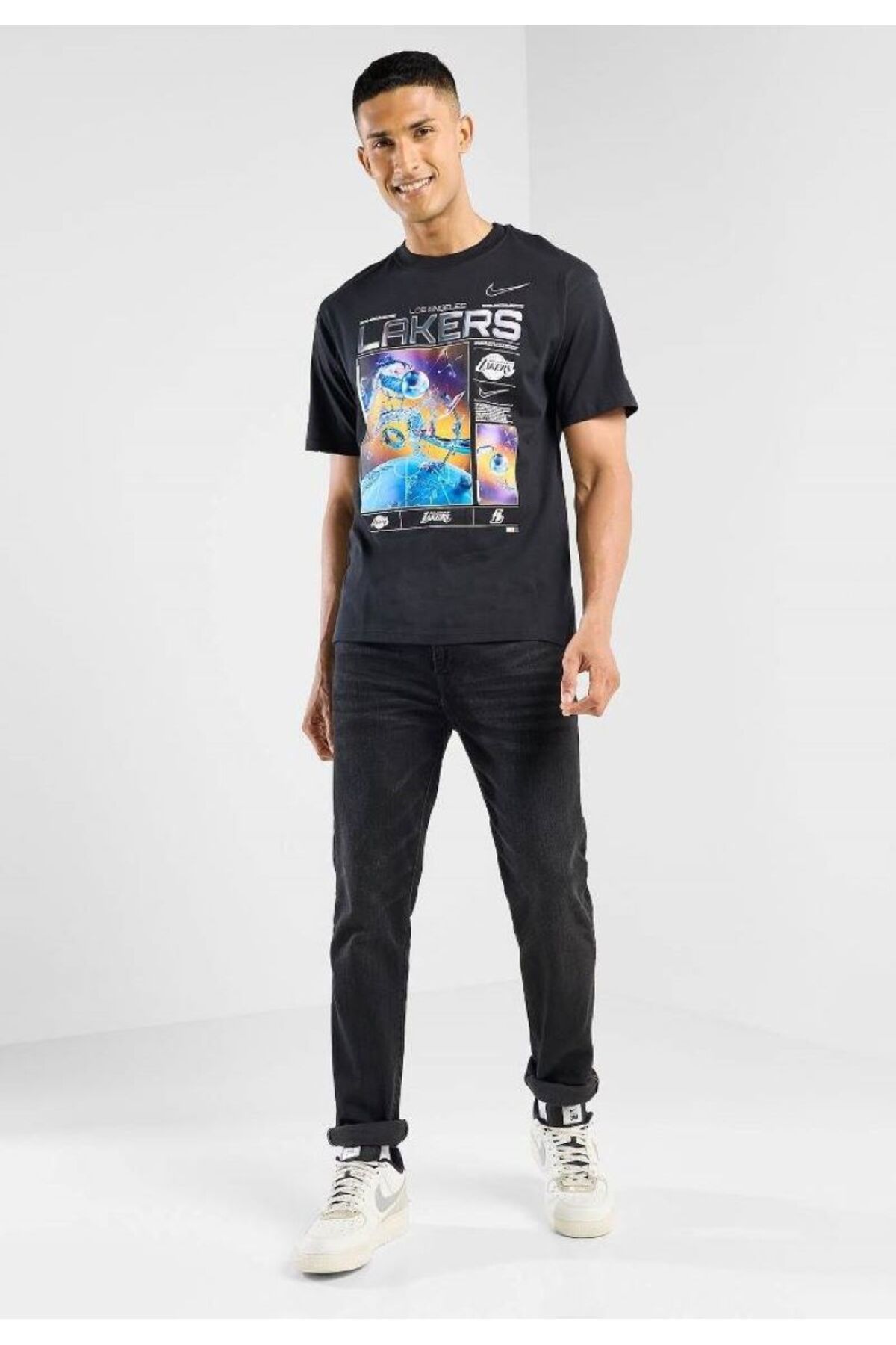 Lakers t shirt black on sale