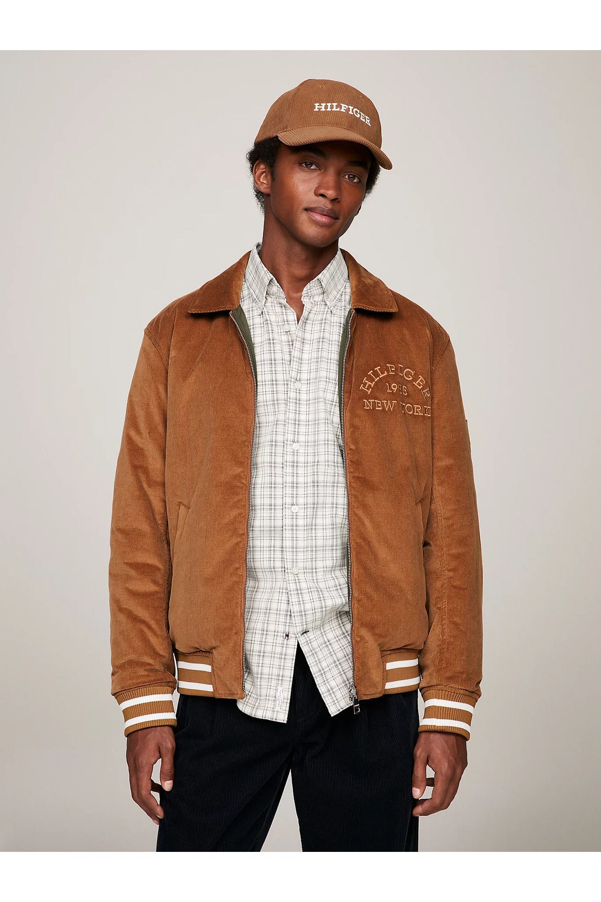 Brown tommy hilfiger jacket deals